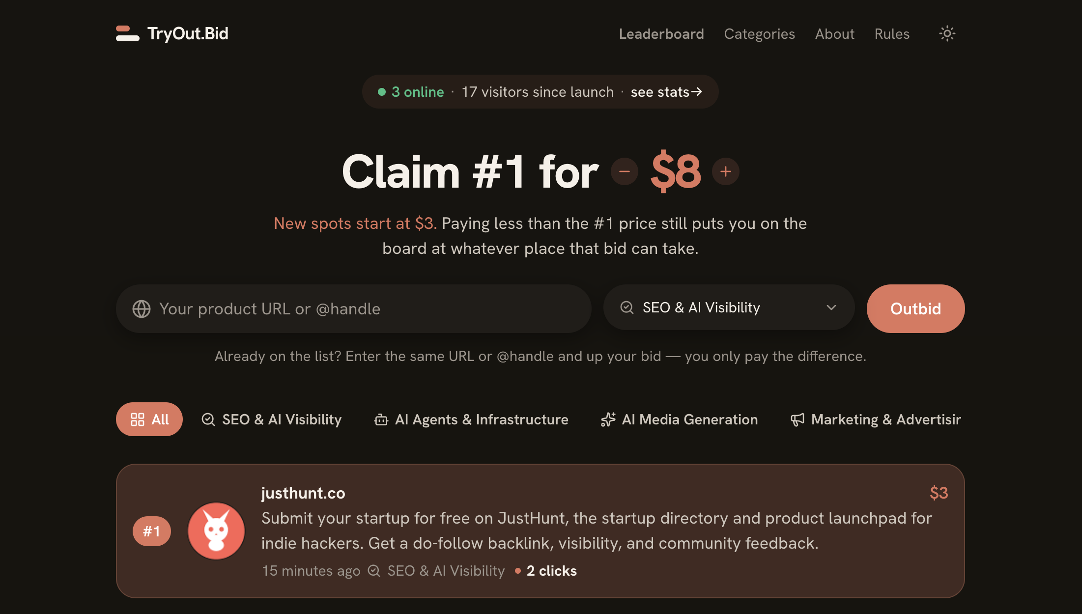 TryOut.Bid — a live board built with this exact platform